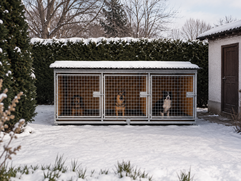 Odstavný trojbox pro psy, rozměr 1,25 x 2,25 x 0,8 m