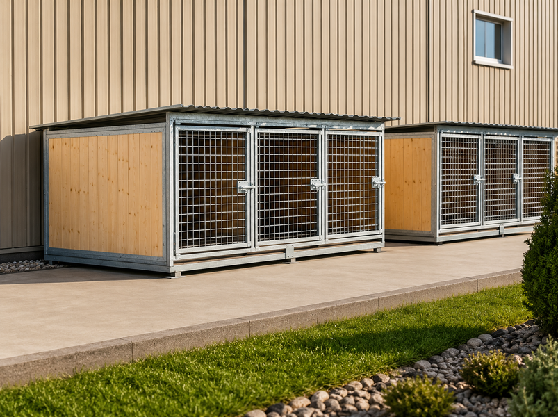 Odstavný trojbox pro psy, rozměr 1,25 x 2,25 x 0,8 m