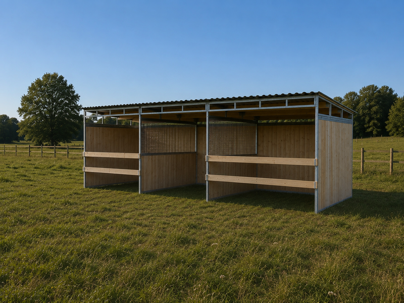 Dřevěný přístřešek pro koně 3 x 9 m