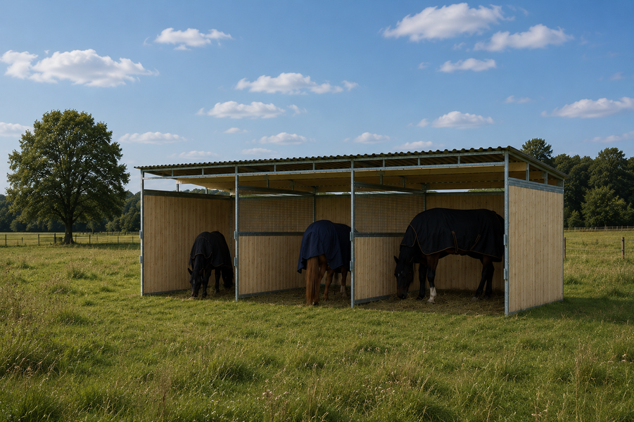 Dřevěný přístřešek pro koně 3 x 9 m